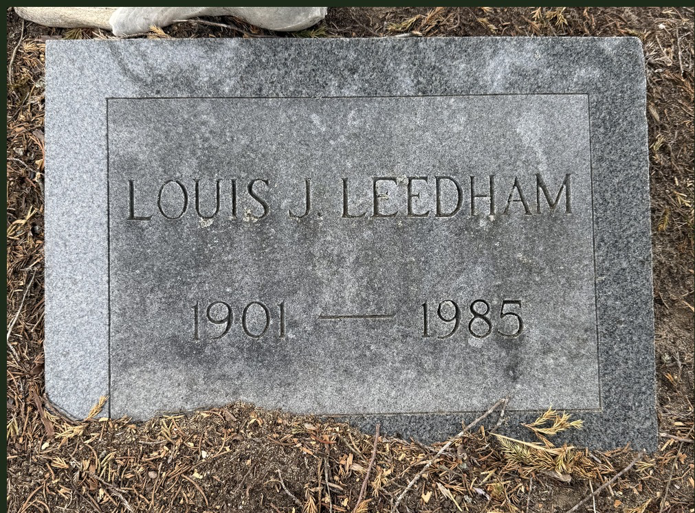 Headstone before cleaning